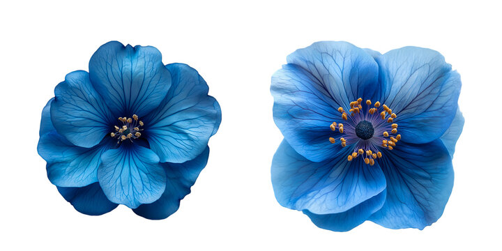 Fototapeta blue flowers isolated on white background