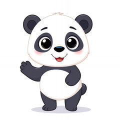 Naklejka premium Adorable Cartoon Zebra, Playfully Posed With Striking Black And White Stripes And Big, Bright Eyes, Generative AI
