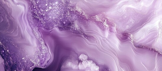 Fototapeta premium Abstract purple agate texture with swirling patterns and glitter.