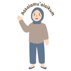 Assalamualaikum Greeting text and people muslim