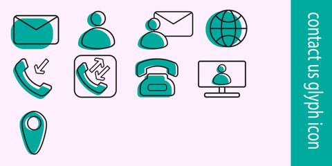 contact us glyph icon outline