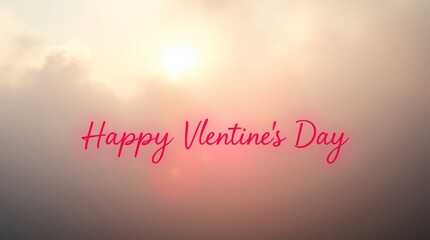 Happy Valentine's Day vector illustration with heart, calligraphy text, and festive holiday decorations