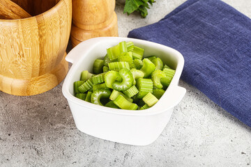Vegan cuisine - Sliced celery stem