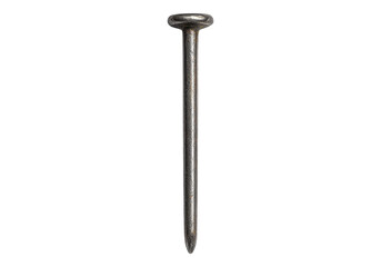Steel nail isolated on transparent background.