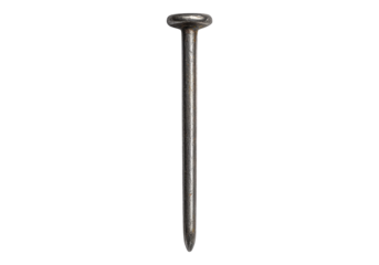 Steel nail isolated on transparent background.