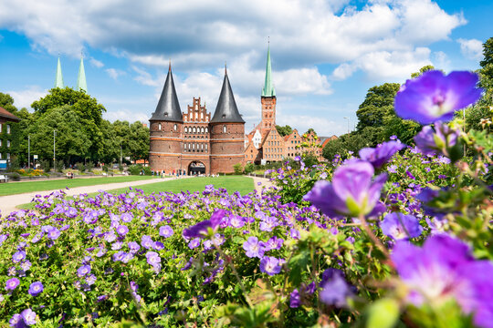 Historic Holstentor gate in L&uuml;beck, Schleswig-Holstein, Germany