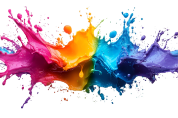 colorful paint splashes