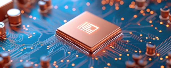 Digital transformation AI cybersecurity concept. A government facility using AI to protect national data infrastructure from cyber espionage