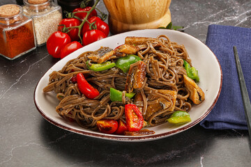 Buckwheat Soba with eel and vegetavles