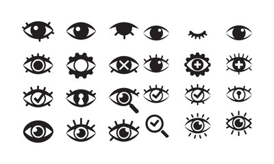 Eye Silhouette Icons - Vision, Security, Privacy, and Observation Designs