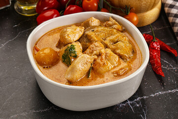 Thai Tom yum soup with chicken