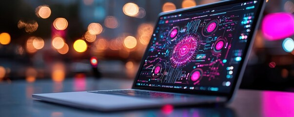 Digital transformation automation growth A high-tech control center monitoring automated processes for a smart city project