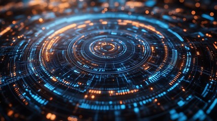 Abstract Futuristic Technology Circular Interface Design