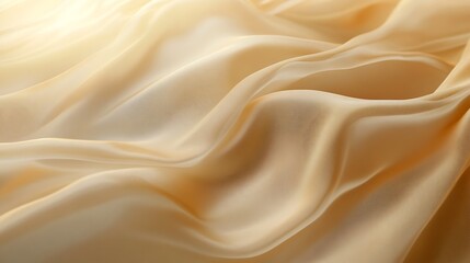 Fototapeta premium Smooth Golden Fabric Draped in Soft Waves