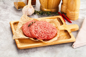 Raw beef minced meat cutlet