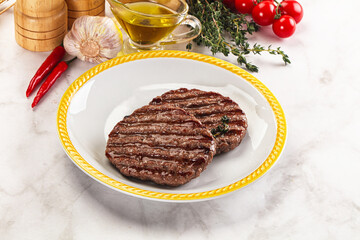 Grilled beef cutlet for burger