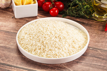 Dry Arborio rice for risotto