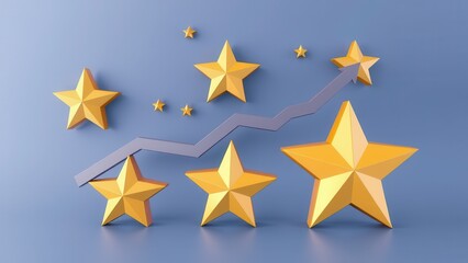 Fototapeta premium Graph with stars. Concept for achieving goals.
