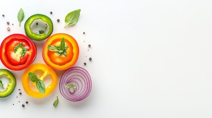 Fototapeta premium Closeup of vibrant green bell peppers, fresh and healthy food choice