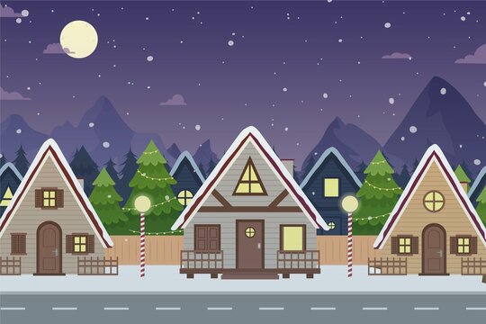 christmas night landscape