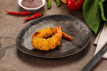 Crispy breaded golden fried prawns