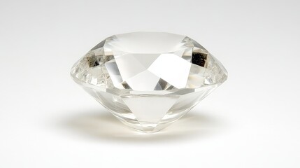 Exquisite diamond gemstone on pristine white background study in brilliance and luxury