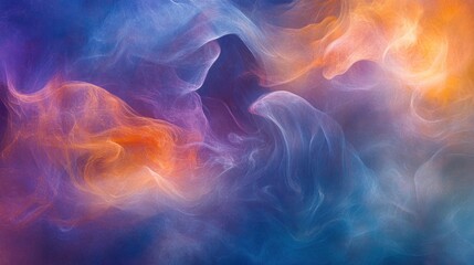 Fototapeta premium Abstract swirling blue and orange smoke. (1)
