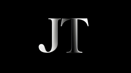 Minimalistic Black and White JT Logo Design Expressing Sophistication and Timeless Elegance