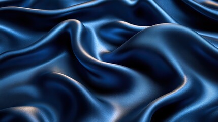Obraz premium Abstract blue satin fabric background with a dark, elegant gradient and subtle shine
