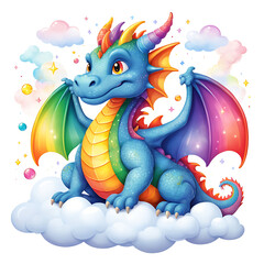 Rainbow Guardian on Clouds