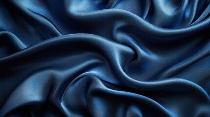 Obraz premium Abstract blue satin fabric background with a dark, elegant gradient and subtle shine