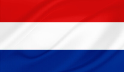 Realistic National Flag of Netherlands