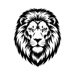 Lion face vector silhouette design.