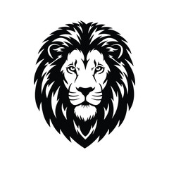 Lion face silhouette design clipart.