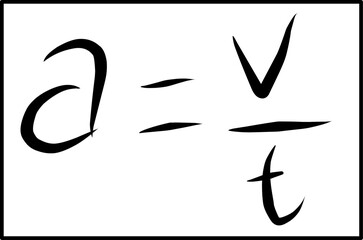 Obraz premium acceleration physics formula in Doodle style