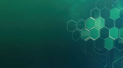 Obraz premium Abstract green hexagon technology background.