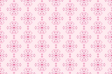 Seamless geometric fabric pixel pattern illustrations 