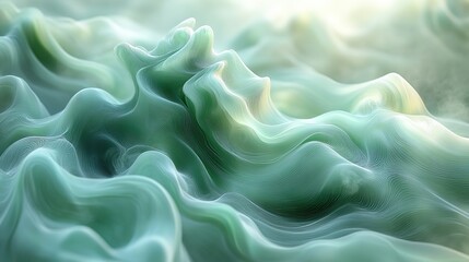 Obraz premium Abstract green smoky wallpaper background, perfect for adding a mysterious and calming effect to designs