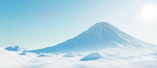 Serene snow-covered mountain peak under a clear sky.