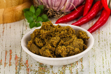 Yellow Thai spicy curry paste