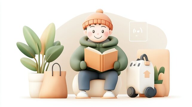 Young boy immersed in the captivating world of book discovering the joy of reading and expanding his knowledge.