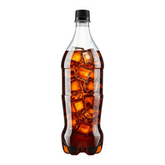 Soda Bottle Filled with Ice Cubes