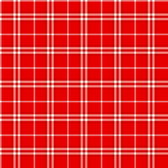 Plaid with twill weave repeat pattern in red.Gingham seamless pattern with stripes.Checkered tartan Geometric graphic vector illustration background for fabric and prints.