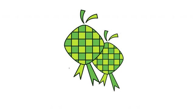 Ketupat or rice dumpling animation alpha channel