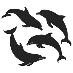 Fish swimming Silhouette collection