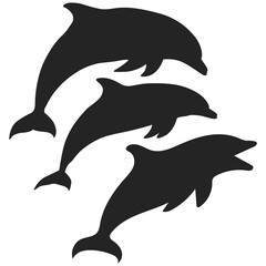 Fish swimming Silhouette collection