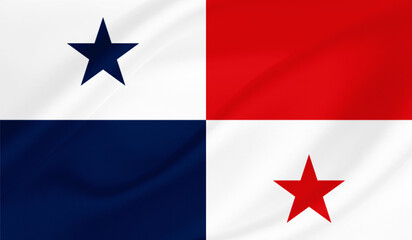 Realistic  National Flag of Panama