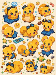 Fototapeta premium set of cartoon animals
