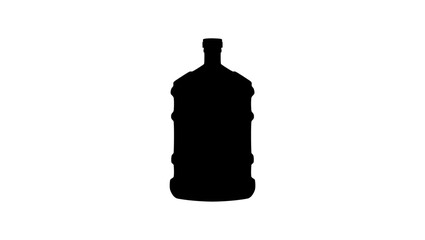 Big Plastic Water Bottle, black isolated silhouette