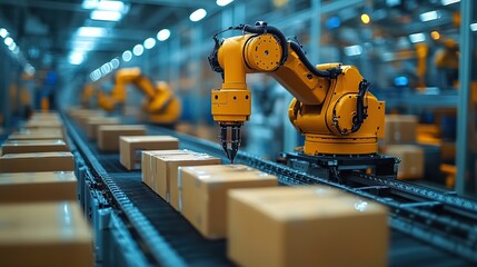 Fototapeta premium AI-driven robotics revolutionizes industries worldwide, transforming automation and shaping the future of digital progress